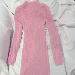Body snug pink fuzz dress